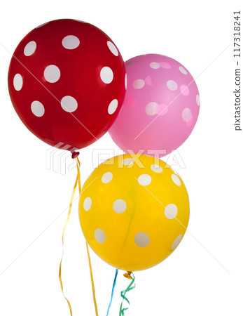 balloons with white dots isolated on the white balloons with white dots isolated on the white 117318241