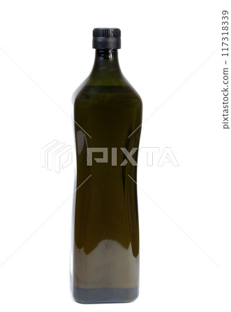 plastic bottle for oil isolated on the white plastic bottle for oil isolated on the white 117318339