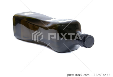 plastic bottle for oil isolated on the white 117318342