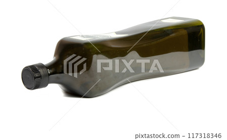 plastic bottle for oil isolated on the white plastic bottle for oil isolated on the white 117318346