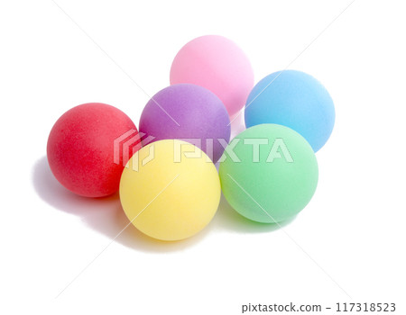 colorful plastic ball isolated on the white 117318523