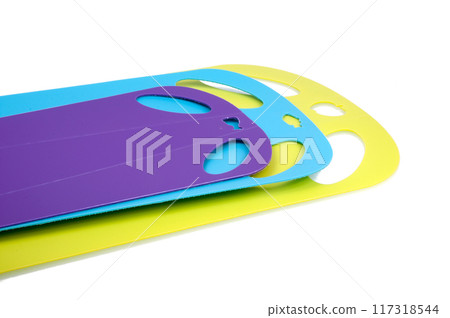 plastic kitchen cutting board isolated on the white 117318544