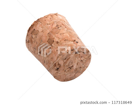 vintage wine cork isolated on the white background 117318649