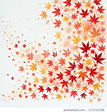 Cute orange autumn leaves 117318786