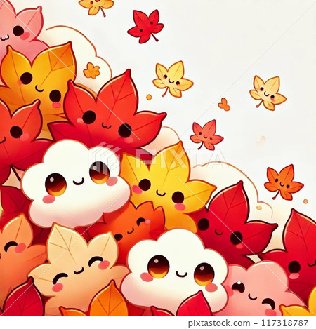 Cute orange autumn leaves Cute orange autumn leaves 117318787