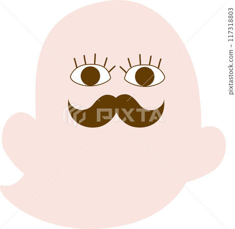 Cute Halloween ghost illustration friendly scary character Cute Halloween ghost illustration friendly scary character 117318803