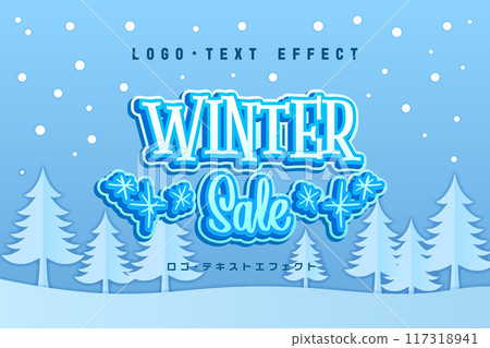 Winter sale text effect logo 117318941