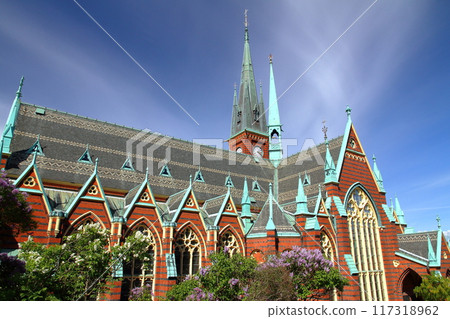 Colorful Oscar Fredrik Church in Gothenburg, Sweden's second largest city in Northern Europe Colorful Oscar Fredrik Church in Gothenburg, Sweden's second largest city in Northern Europe 117318962