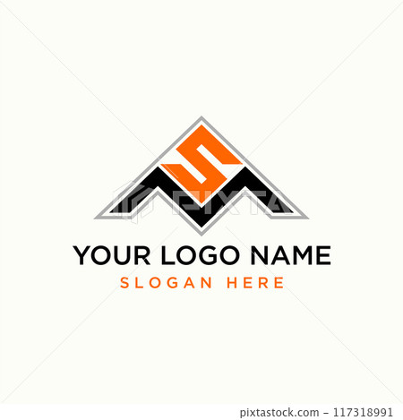 Logo design graphic concept creative premium vector stock letter initial SM or MS font badge top down triangle. Related monogram typography branding Logo design graphic concept creative premium vector stock letter initial SM or MS font badge top down triangle. Related monogram typography branding 117318991
