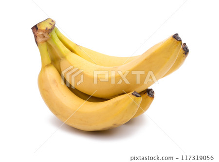 natural yellow banana isolated on the white 117319056