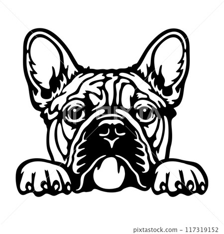 Peeking French Bulldog - Dog lover owner gift - Dog cut file - Peeking Dog Cut Stencil 117319152