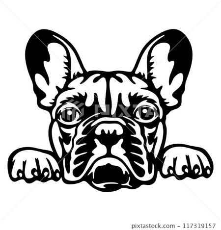 Peeking French Bulldog - Dog lover owner gift - Dog cut file - Peeking Dog Cut Stencil 117319157