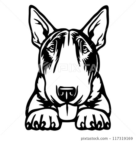 Peeking Bull Terrier - Dog lover owner gift - Dog cut file - Peeking Dog Cut Stencil Peeking Bull Terrier - Dog lover owner gift - Dog cut file - Peeking Dog Cut Stencil 117319169
