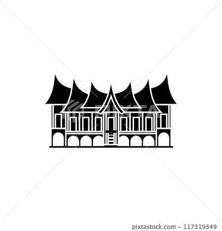 Minang traditional house icon vectors illustration symbol design 117319349