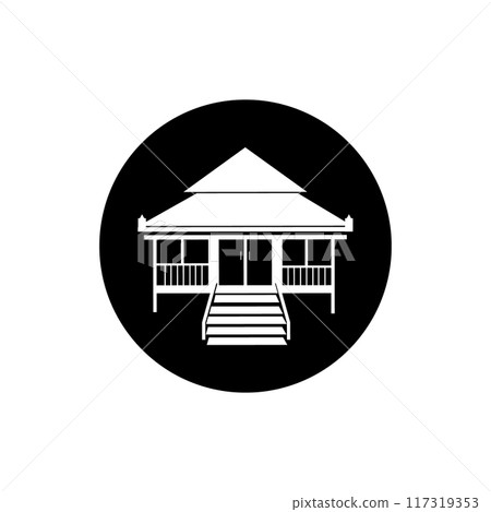 Riau province traditional house icon vectors illustration 117319353