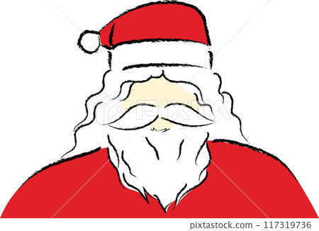 santa claus no face cartoon doodle drawing. illustration transparent background for christmas, xmas, new year. 117319736