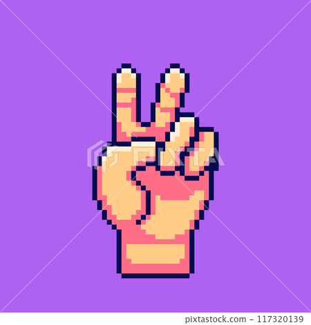 Pixel art hand gesture game asset design 117320139