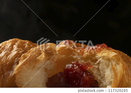 Croissant cross section Croissant with jam Croissant cross section Croissant with jam 117320285