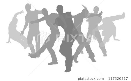 Dancers Silhouette Street Dance Poses Silhouettes 117320317