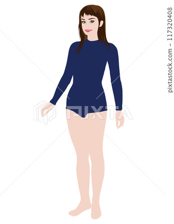 普通模特兒般的女性服裝插畫/運動02 117320408