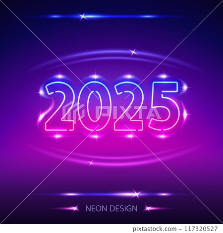 Happy New Year 2025 Neon Sign 117320527