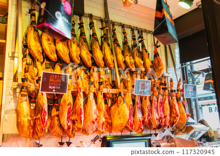 Authentic Spanish Iberian pork at San Miguel Market Authentic Spanish Iberian pork at San Miguel Market 117320945