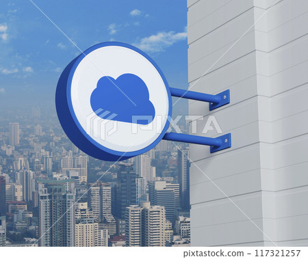 Technology cloud computing concept, 3D rendering 117321257
