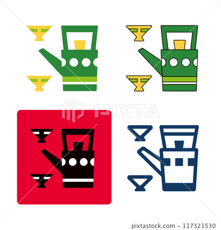 A set of icons of sounds in various styles. New Year's sounds and illustration motifs. A set of icons of sounds in various styles. New Year's sounds and illustration motifs. 117321530