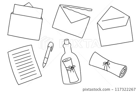 Loose and simple letter set 1 Line drawing Loose and simple letter set 1 Line drawing 117322267