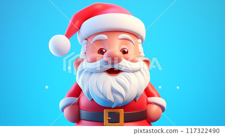 卡通3D圣诞老人插画图片 117322490