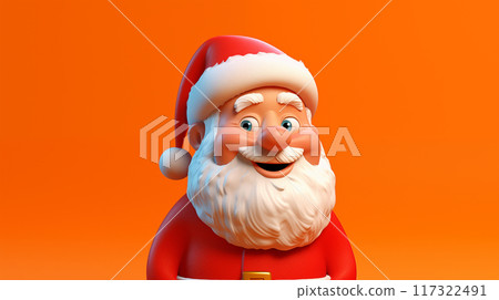 卡通3D圣诞老人插画图片 117322491