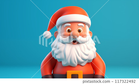 卡通3D圣诞老人插画图片 117322492