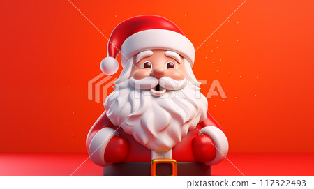 卡通3D圣诞老人插画图片 117322493