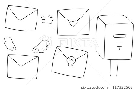 寬鬆的簡單字母集 2 線條畫 117322505