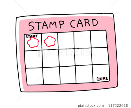 A simple and relaxed stamp card with solid colors 117322618
