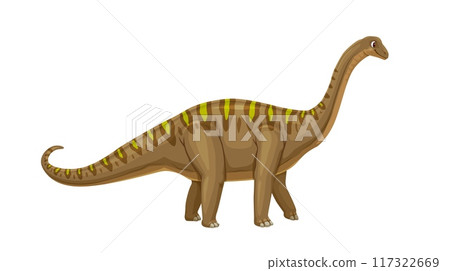 Cetiosaurus prehistoric dinosaur side view. Isolated cartoon vector jurassic sauropod dino character from europe, a herbivorous quadruped with a long neck and tail. Ancient reptile animal evolution Cetiosaurus prehistoric dinosaur side view. Isolated cartoon vector jurassic sauropod dino character from europe, a herbivorous quadruped with a long neck and tail. Ancient reptile animal evolution 117322669