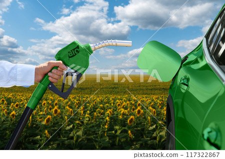 Refuelling car with bio fuel. Carbon neutral transortation Refuelling car with bio fuel. Carbon neutral transortation 117322867