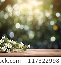 Jasmin flower on wooden backgrounds 117322998
