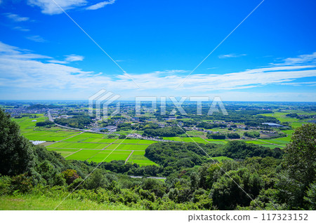 Summer in Tochigi: A view of the vast countryside from Mt. Miyama 117323152