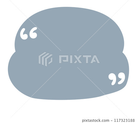 Hand draw doodle speech bubble balloon with quotation marks, icon sticker memo keyword planner text box banner, flat isolated png transparent element design 117323188