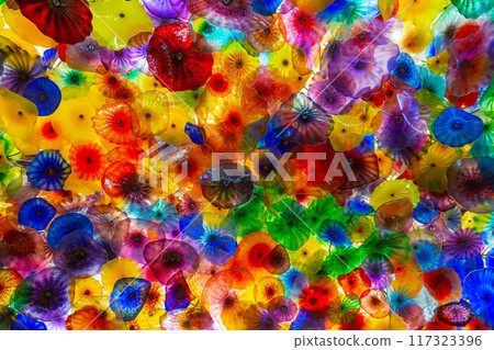 Blown glass ceiling in Las Vegas Bellagio hotel 117323396