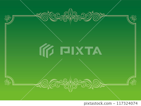 經典、優雅、華麗的裝飾框漸變綠色 117324074