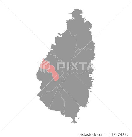 Canaries district map, administrative division of Saint Lucia. Vector illustration. 117324282