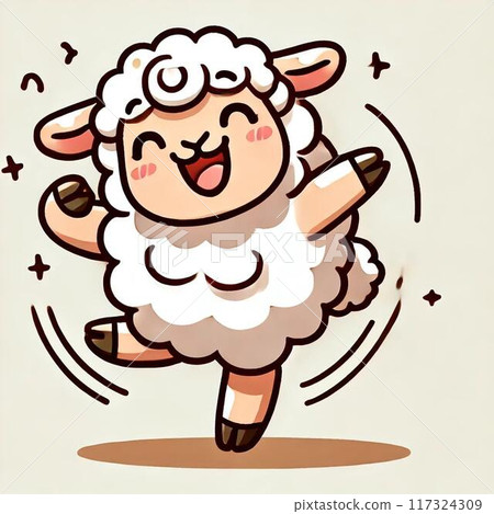 Dancing sheep illustration 117324309
