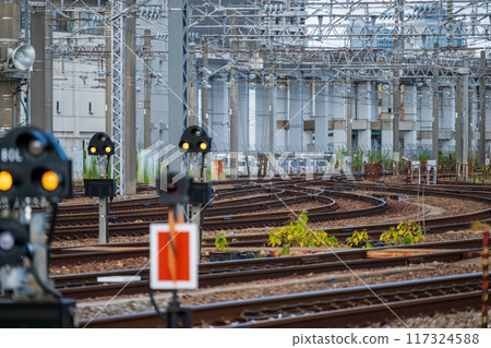 The shinkansen base in Okayama City, Okayama Prefecture, Japan 117324588