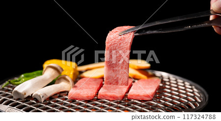 Charcoal grilled yakiniku 117324788