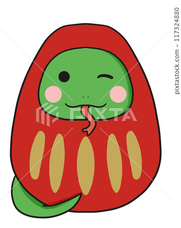 Snake Daruma (Pattern, Wink 1-2) 117324880