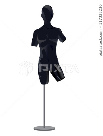Mannequin silhouette of women. Flat female fashion character front view, girl. Human body clothing template. Vector Illustration 117325230