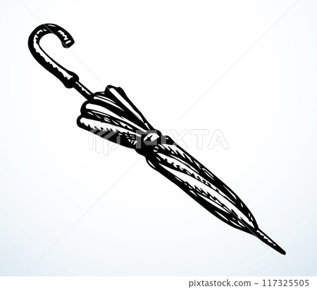Vector drawing. Vector drawing. Closed umbrella icon 117325505