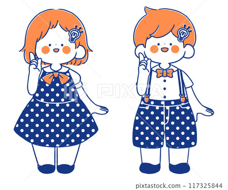 男孩和女孩閃爍 117325844